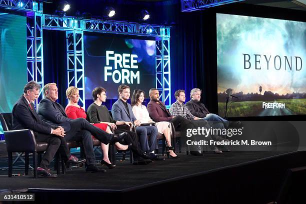 Executive Producer Tim Kring, actors Michael McGrady, Romy Rosemont, Jonathan Whitesell, Burkely Duffield, Dilan Gwyn, and Jeff Pierre, and Executive...