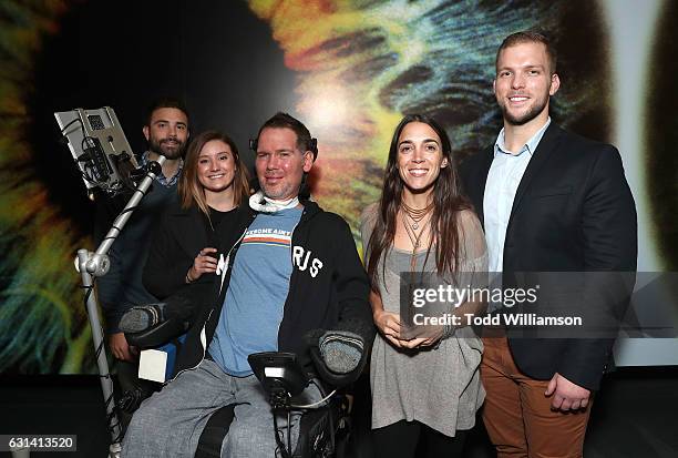 Steve Gleason, Michel Varisco and team attend a Cocktail Reception to Celebrate GLEASON on January 9, 2017 in Los Angeles, California.