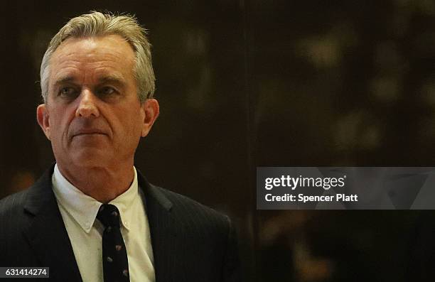 Robert Kennedy Jr., heads up to a meeting at Trump Tower on January 10, 2017 in New York City. President-elect Donald Trump continues to hold...