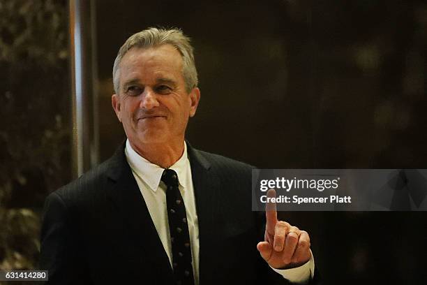 Robert Kennedy Jr., heads up to a meeting at Trump Tower on January 10, 2017 in New York City. President-elect Donald Trump continues to hold...