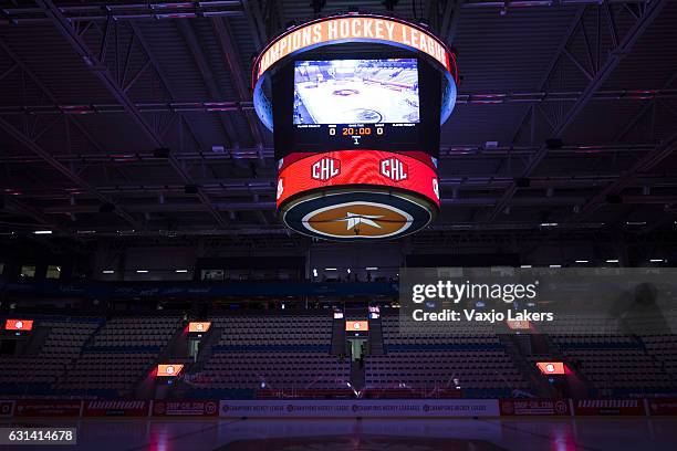 Vida arena prior to the Champions Hockey League Semi Final match between Vaxjo Lakers and Sparta Prague at Vida Arena on January 10, 2017 in Vaxjo,...