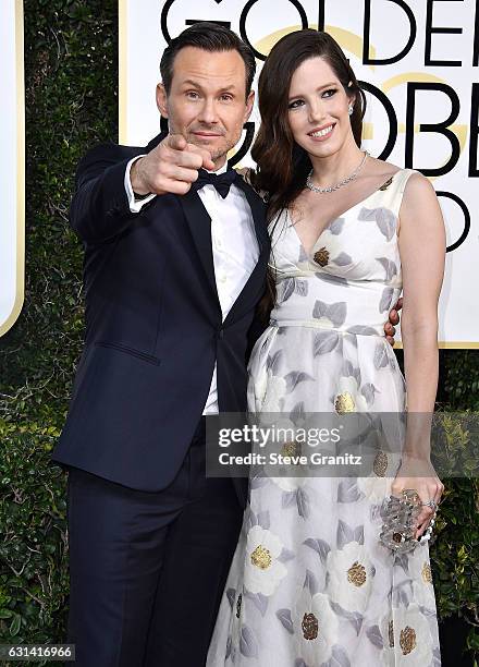 Christian Slater, Brittany Lopez arrives at the 74th Annual Golden Globe Awards at The Beverly Hilton Hotel on January 8, 2017 in Beverly Hills,...