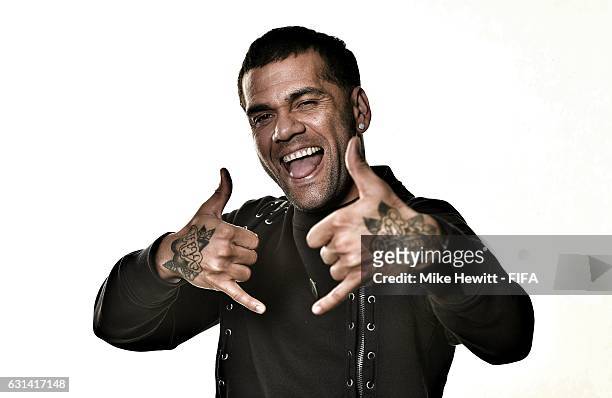 Dani Alves of Brazil and Juventus poses prior to The Best FIFA Football Awards at Kameha Zurich Hotel on January 9, 2017 in Zurich, Switzerland.