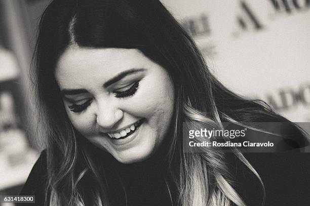 Writer Anna Todd meets fans as she launches her book 'Nothing Less' at Mondadori Store on January 10, 2017 in Milan, Italy.