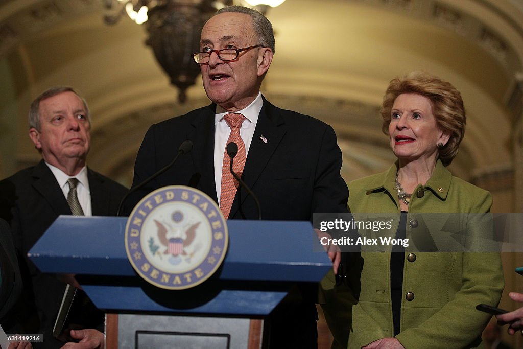 Senate Legislators Address The Media After Their Weekly Policy Luncheons