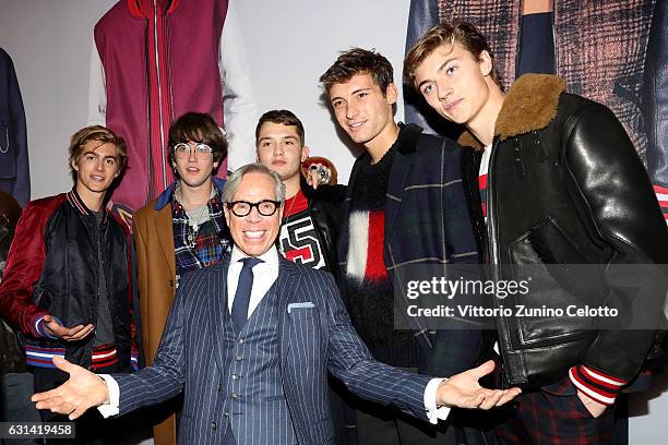 Presley Gerbe, Gabriel Kane Lewis, Tommy Hilfiger, Rafferty Law, Julian Ocleppo and Lucky Blue Smith attend Hilfiger Edition Fall2017 Presentation on...