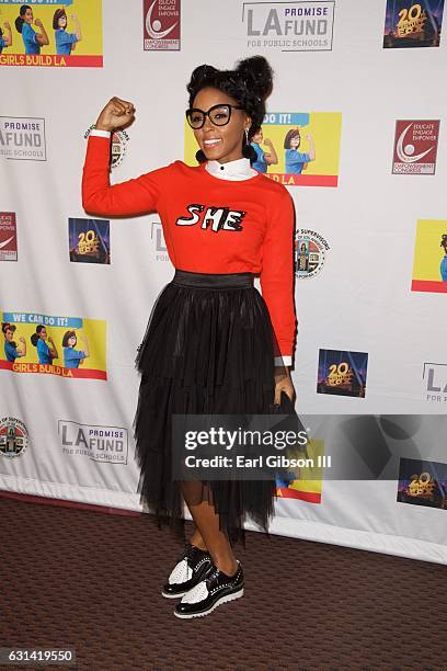 Singer/Actress Janelle Monáe attends the LA Promise Fund Screening Of "Hidden Figures" at USC Galen Center on January 10, 2017 in Los Angeles,...