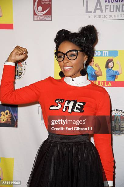 Singer/Actress Janelle Monáe attends the LA Promise Fund Screening Of "Hidden Figures" at USC Galen Center on January 10, 2017 in Los Angeles,...