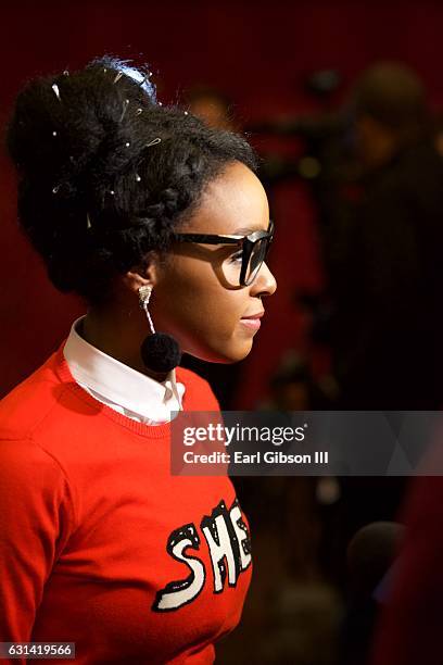 Singer/Actress Janelle Monáe attends the LA Promise Fund Screening Of "Hidden Figures" at USC Galen Center on January 10, 2017 in Los Angeles,...