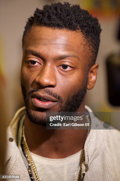 Actor Aldis Hodge attends the LA Promise Fund Screening Of "Hidden Figures" at USC Galen Center on January 10, 2017 in Los Angeles, California.
