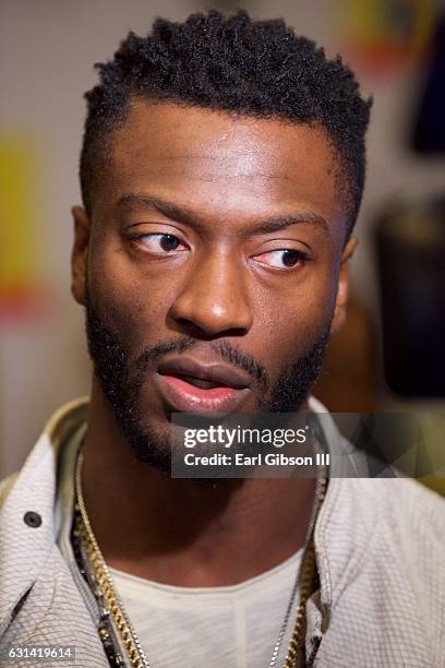 Actor Aldis Hodge attends the LA Promise Fund Screening Of "Hidden Figures" at USC Galen Center on January 10, 2017 in Los Angeles, California.