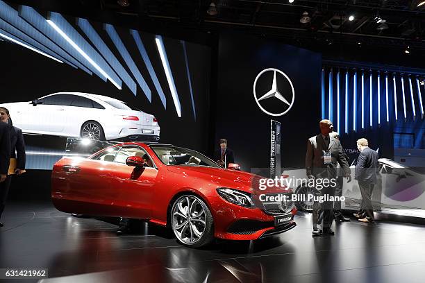 The Mercedes-Benz E400 Coupe is shown at the 2017 North American International Auto Show on January 10, 2017 in Detroit, Michigan. Approximately 5000...