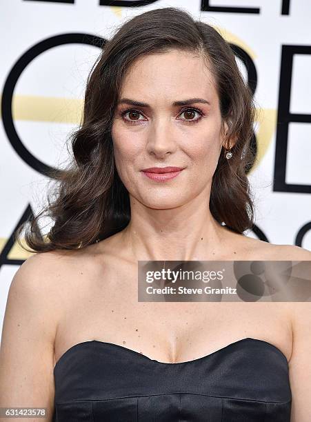 Winona Ryder arrives at the 74th Annual Golden Globe Awards at The Beverly Hilton Hotel on January 8, 2017 in Beverly Hills, California.