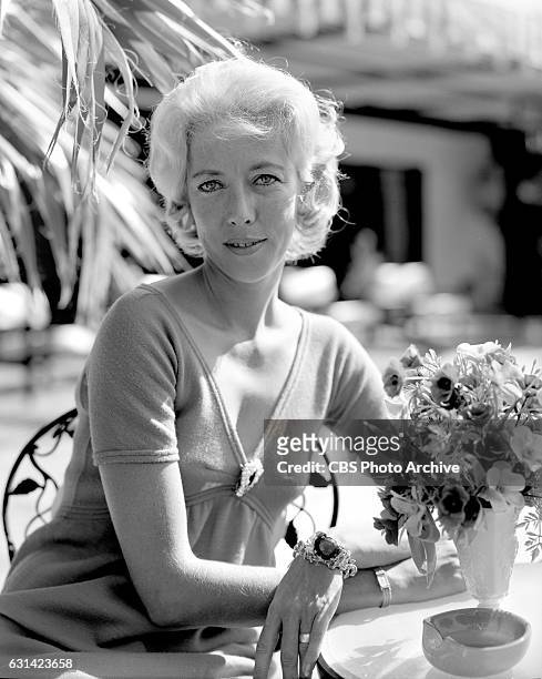 Margaret Keane, painter of the stylistic "big-eyed waifs," at Red Skelton's house in Hollywood, CA. Image dated October 27, 1962.