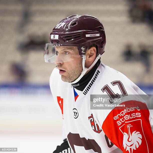 Jaroslav Hlinka of Sparta Prague during the Champions Hockey League Semi Final match between Vaxjo Lakers and Sparta Prague at Vida Arena on January...