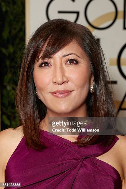 President and Chief Creative Officer of The Hollywood Reporter Janice Min attends the 74th Annual Golden Globe Awards at The Beverly Hilton Hotel on...