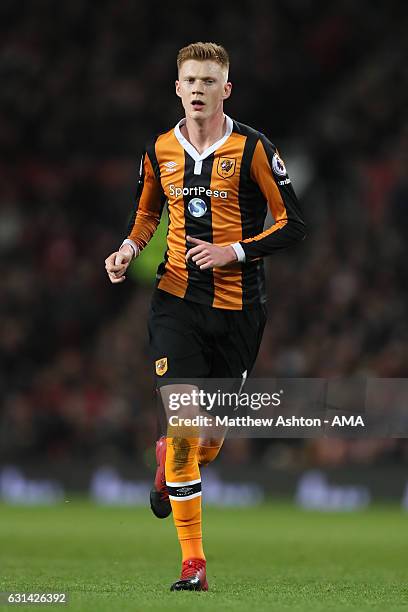 Samuel Clucas of Hull City in action during the EFL Cup Semi-Final first leg match between Manchester United and Hull City at Old Trafford on January...