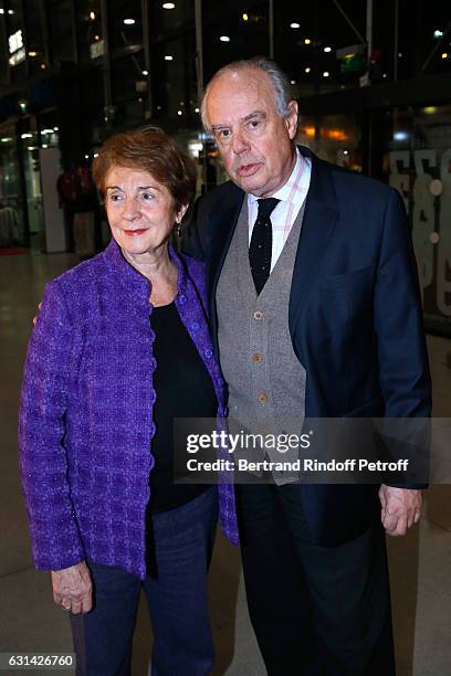 Formers Minister of Culture Catherine Tasca and Frederic Mitterrand attend the celebration of the 40th Anniversary of the Centre Pompidou on January...