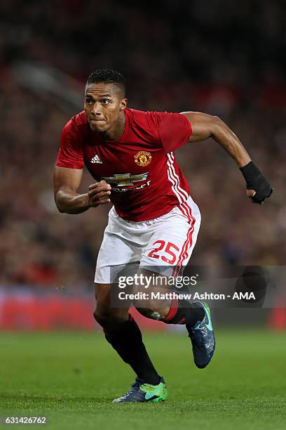 Antonio Valencia of Manchester United in action during the EFL Cup Semi-Final first leg match between Manchester United and Hull City at Old Trafford...