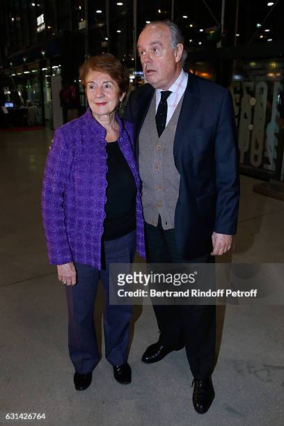 Formers Minister of Culture Catherine Tasca and Frederic Mitterrand attend the celebration of the 40th Anniversary of the Centre Pompidou on January...