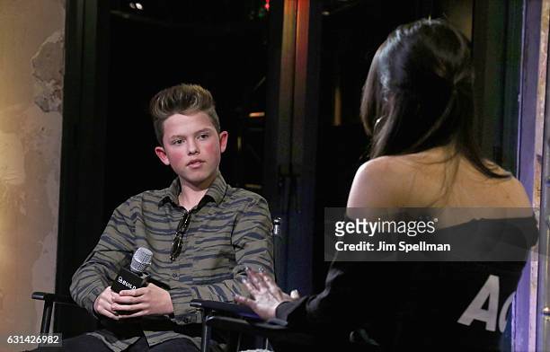 Singer Jacob Sartorius and Katie Van Buren attend the Build series to discuss "The Last Text World Tour" at AOL HQ on January 10, 2017 in New York...