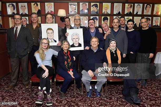 John Goodman and John Slattery pose with fellow cast members of "The Front Page" including Nathan Lane and Halley Feiffer, Patricia Conolly, Robert...