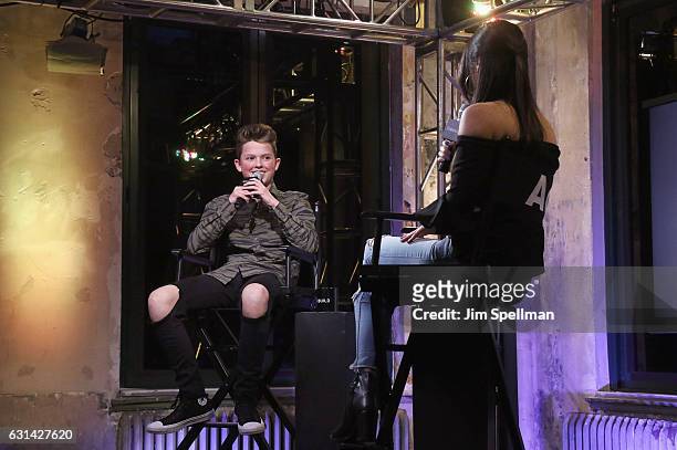 Singer Jacob Sartorius and Katie Van Buren attend the Build series to discuss "The Last Text World Tour" at AOL HQ on January 10, 2017 in New York...