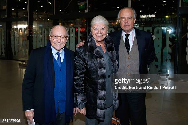 Professor Alain Pompidou, his wife Nicole and Former Minister of Culture Frederic Mitterrand attend the celebration of the 40th Anniversary of the...