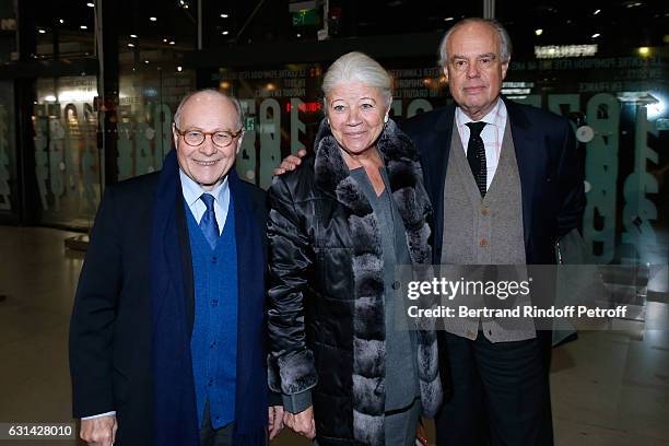 Professor Alain Pompidou, his wife Nicole and Former Minister of Culture Frederic Mitterrand attend the celebration of the 40th Anniversary of the...