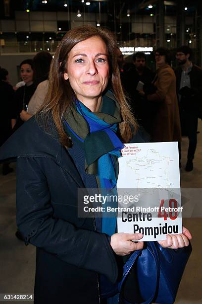 Violonist Anne Gravoin attends the celebration of the 40th Anniversary of the Centre Pompidou on January 10, 2017 in Paris, France.