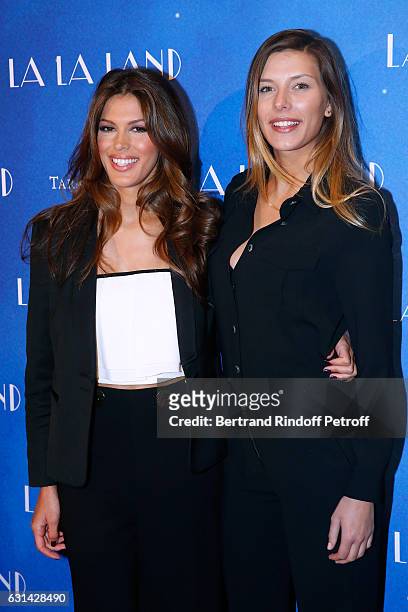 Miss France 2016, Iris Mittenaere and Miss France 2015, Camille Cerf attend the "La La Land" Paris Premiere at Cinema UGC Normandie on January 10,...