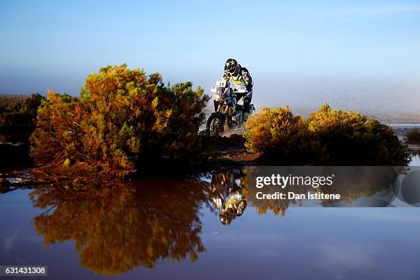 Pierre Alexandre Renet of France and Rockstar Energy Husqvarna Racing rides a FR 450 Rally Husqvarna bike in the Classe 2.1 : Super Production during...