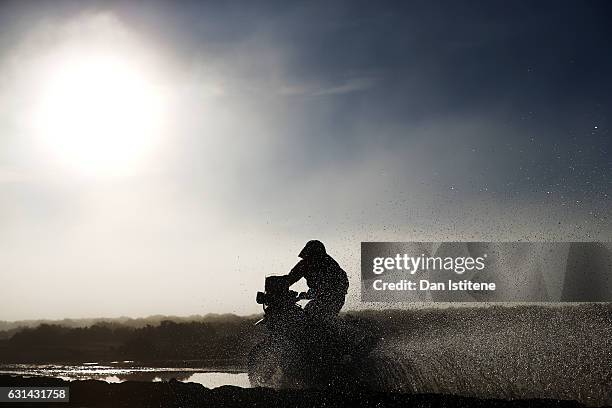 Todd Smith of Australia and KTM rides a 450 RR KTM bike in the Classe 2.1 : Super Production during stage eight of the 2017 Dakar Rally between...