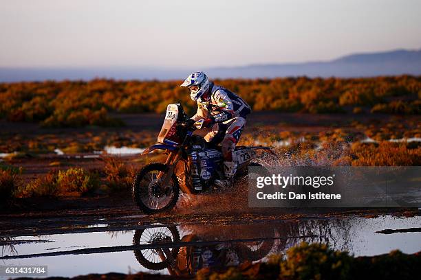 Xavier De Soultrait of France and Yamaha HFP rides a WR 450 F Yamaha bike in the Classe 2.1 : Super Production during stage eight of the 2017 Dakar...