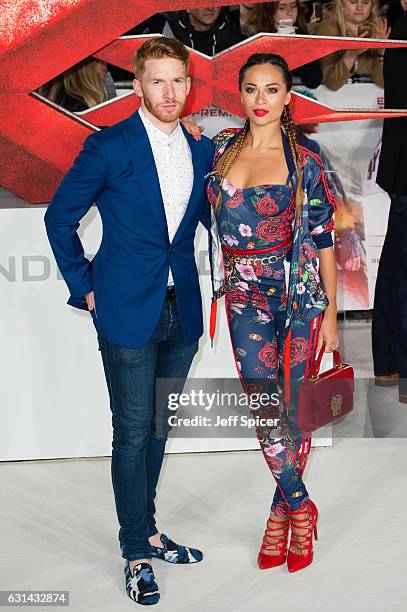 Neil Jones and Katya Jones attend the European premiere of "xXx": Return of Xander Cage' on January 10, 2017 in London, United Kingdom.