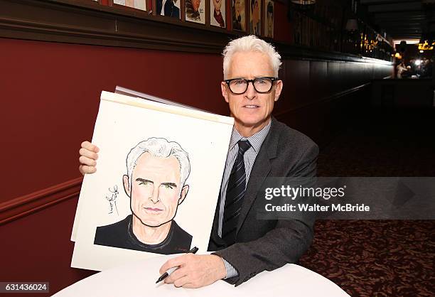 John Slattery attends the John Goodman and John Slattery caricature unveiling at Sardi's on January 10, 2017 in New York Cit