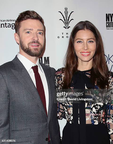 Singer Justin Timberlake and wife actress Jessica Biel attend the premiere of Electric Entertainment's "The Book of Love" at The Grove on January 10,...