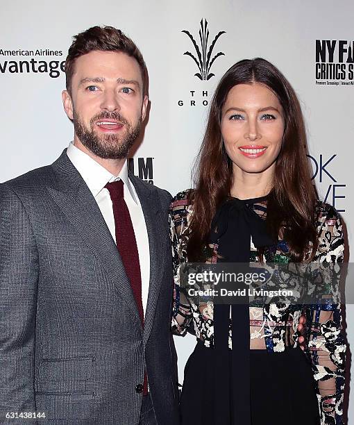 Singer Justin Timberlake and wife actress Jessica Biel attend the premiere of Electric Entertainment's "The Book of Love" at The Grove on January 10,...