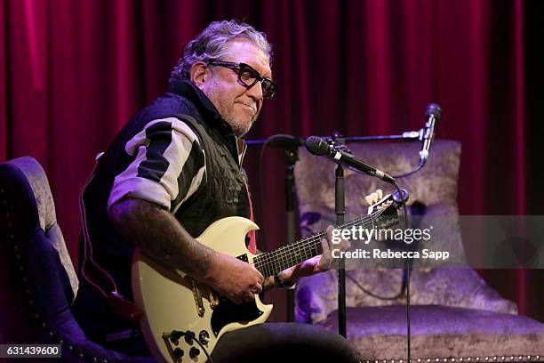 Musician Steve Jones performs at Lonely Boy: Tales of a Sex Pistol With Steve Jones at The GRAMMY Museum on January 10, 2017 in Los Angeles,...