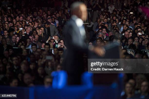 President Barack Obama speaks to supporters during his farewell speech at McCormick Place on January 10, 2017 in Chicago, Illinois. Obama addressed...