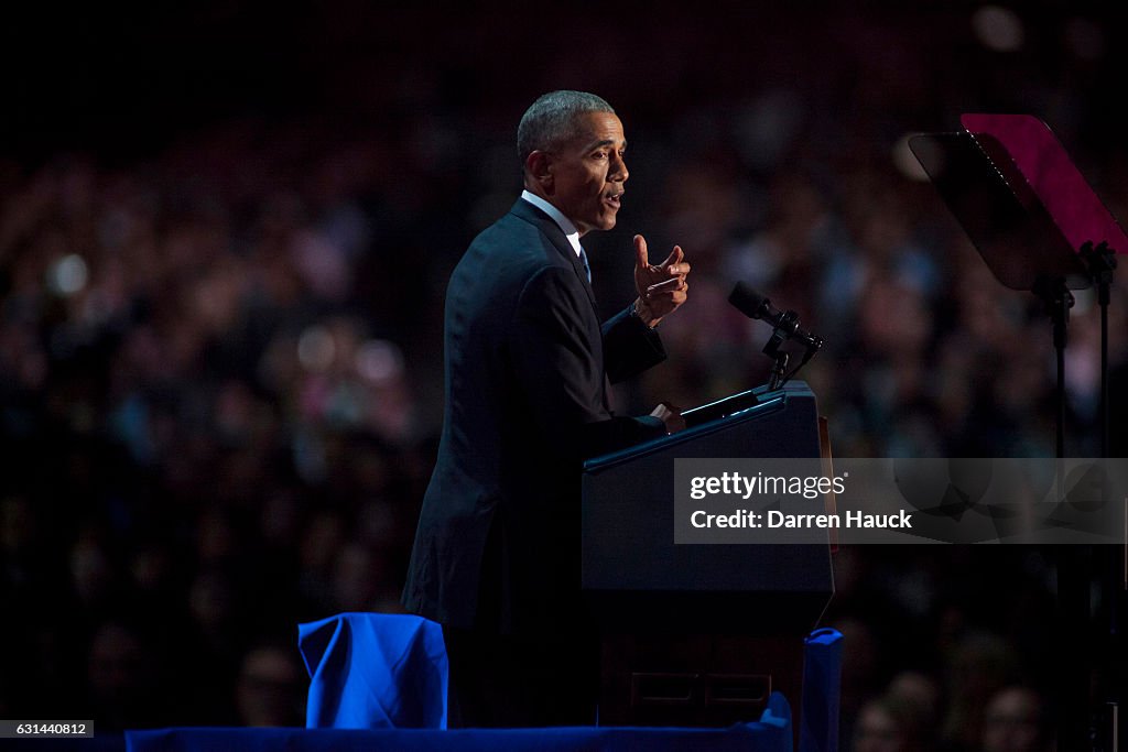 President Obama Delivers Farewell Address In Chicago