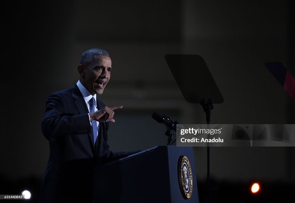 US President Barack Obama delivers his farewell address