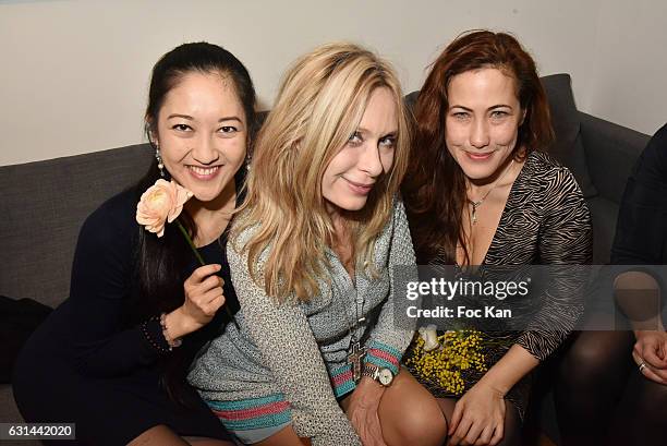 Actresses Mi Kwan Lock, Valerie Steffen and Myriam Charleins attend 'L'Eau De Virginie' Perfume Launch Dinner Hosted by 'La Maison Au Pays De La...