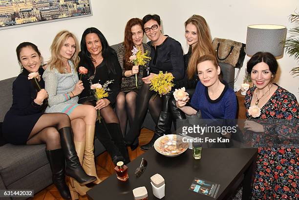 Actresses Mi Kwan Lock, Valerie Steffen, singer Maya Shane, actress Myriam Charleins, 'La Maison Au Pays De La Fleur D' Oranger' director Virginie...