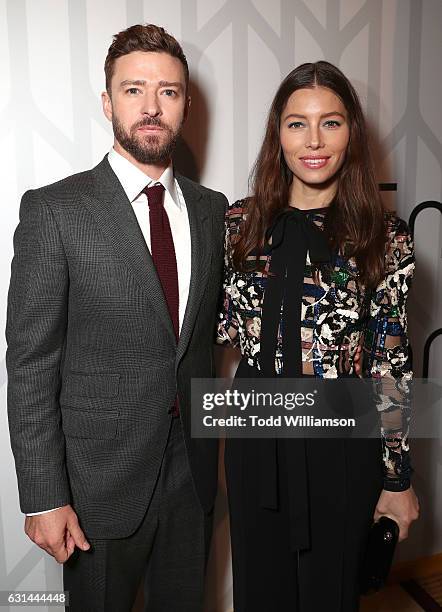 Justin Timberlake and Jessica Biel attend the premiere of Electric Entertainment's "The Book Of Love" at The Grove on January 10, 2017 in Los...