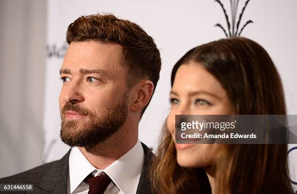 Singer Justin Timberlake and actress Jessica Biel arrive at the premiere of Electric Entertainment's "The Book Of Love" at The Grove on January 10,...