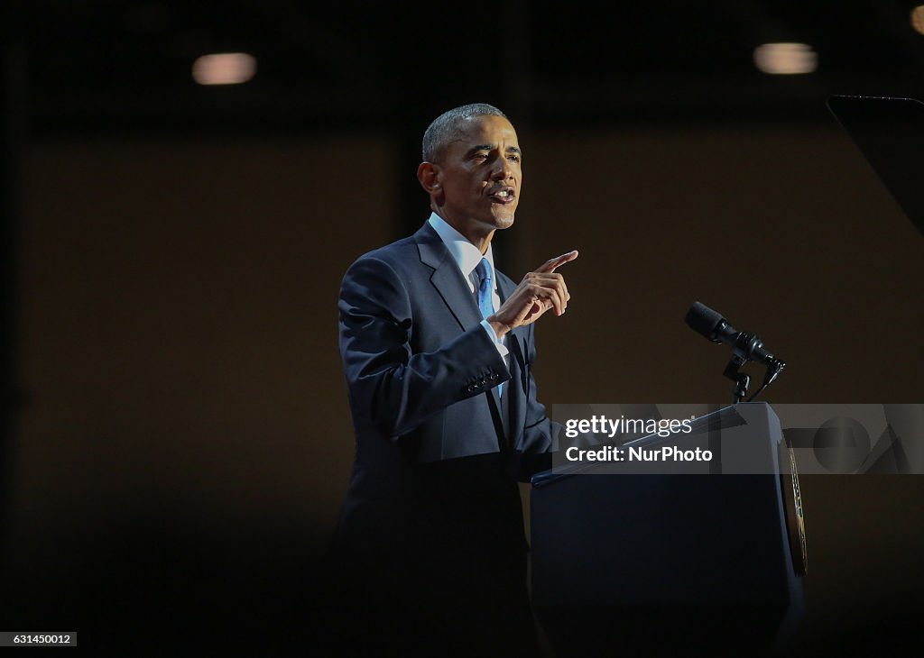 President Obama Delivers Farewell Address In Chicago