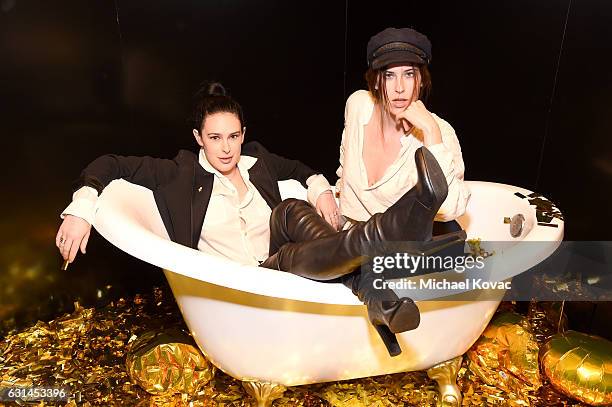 Actresses Rumer Willis and Scout LaRue Willis attend the YSL Beauty Club Party at the Ace Hotel on January 10, 2017 in Downtown Los Angeles,...