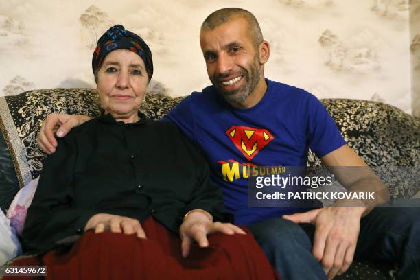 French-Algerian-Australian writer and journalist Nadir Dendoune , inspiration for the film "The Ascension," poses with his mother Messaouda on...