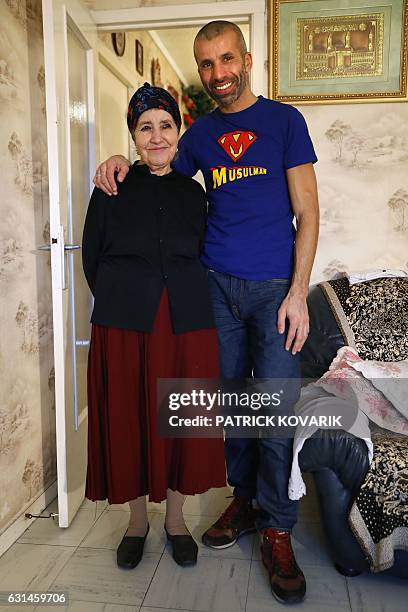 French-Algerian-Australian writer and journalist Nadir Dendoune , inspiration for the film "The Ascension," poses with his mother Messaouda on...